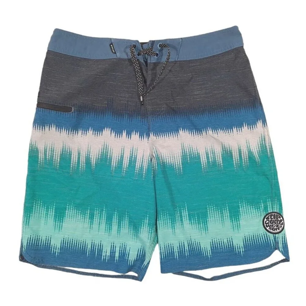 Rip Curl Mirage Men's Board Shorts Blue/Gray Surf Swim Trunks Size 30 Zip Pocket